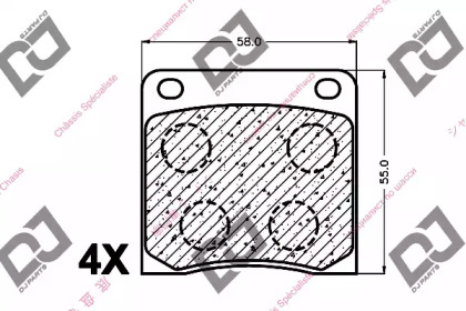 Комплект тормозных колодок DJ PARTS BP1442